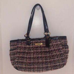 Coach Gallery Tweed Tote Handbag F20025 Vintage